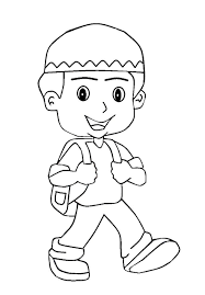 Kumpulan mewarnai gambar anak tk sd remaja republik seo. Gambar Anak Sekolah Kartun Hitam Putih Belajar