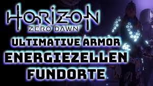 Insgesamt sind fünf energiezellen über die gesamte welt von horizon zero dawn verteilt und nur im verlauf der hauptquests zugänglich. Horizon Zero Dawn Fundorte Energiezellen Schildweberin Rustung Ultimative Beste Youtube