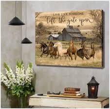 Live like someone left the gate open… 1 year ago. Home Decor Horse Live Like Someone Left The Gate Open Wall Decor Poster No Frame Home Garden