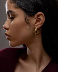 Thea Crescent Hoop Earrings Gold Plated • AGLAIA United States