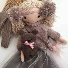 Textile Doll Baby Girl Gift Unique Doll Stuffed Baby Toys Doll For Girls Plush Cute Gift Cloth Doll Blonde Fabric Doll Rag Doll Stuffed Doll Unique Baby Girl Gifts Baby Girl
