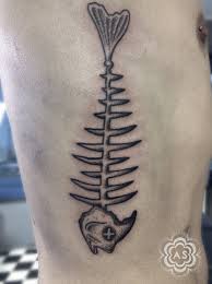 Fishbone Tattoo Dotwork Blackwork Weird Tattoos Fish Bone Tattoo Nerdy Tattoos