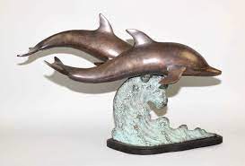 The site features his complete gallery, including his piece at the monterey bay aquarium. Sold Price Bronze Dolphin Sculpture Sculpture Of 2 Dolphins Riding A Wave San Francisco Bay Trading Marked With Tag Measures 12 H X 25 L X 8 W Condition Age Appropriate Wear All
