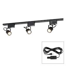 Pro Track Black 150 Watt 3 Light Lv Track Kit Plug In 9t627 Lamps Plus Track Lighting Track Lighting Pendants Plug In Track Lighting