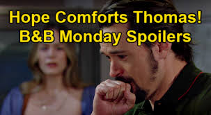 Soap opera , spoiler , television , the bold and the beautiful The Bold And The Beautiful Spoilers Monday April 12 Hope Comforts Grieving Thomas Promises Not Alone Bill S Lies Grow Celeb Dirty Laundry