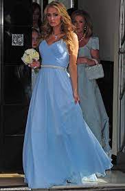 Paris Hilton Wears Powder Blue Dress To Sister Nickys Wedding Celebrity Bride Powder Blue Bridesmaid Dress Wedding Dresses