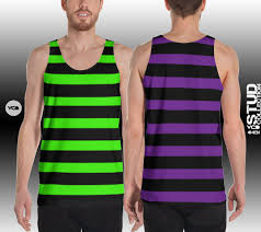 Black And White Striped Tank Top Mens Witch Tank Top Mens Halloween Top Green And Black Or Purple Etsy Black Striped Tank Top Athletic Tank Tops Striped Tank Top