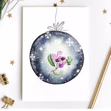 Watercolor Wasserfarben Wintermotiv Aquarell Weihnachtskarte Schneekugel Schneegestober Schnee Schneeflocken Snow Globe Weihnachtskarten Aquarell Wasserfarben