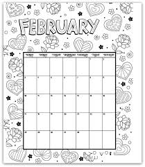 February 2019 Coloring Page Printable Calendar Coloring Calendar Kids Calendar Printable Calendar Pages