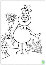 We color the picture with sharpie markers.#coloring #yogabbagabba #artvideomusic. Yo Gabba Gabba Coloring Page Dinokids Org