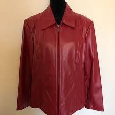 preston york red lambskin leather jacket