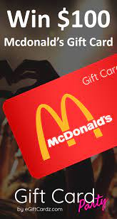 Check mcdonalds gift card balance online, over the phone or in store using the information provided below. Wow Just Get In To Win A 100 Mcdonald S Gift Card Giftcard Gift Mcdonalds Food Burger Mcdonalds Gift Card Free Mcdonalds Sell Gift Cards