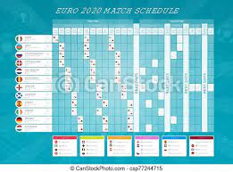 The official home of uefa men's national team football on twitter ⚽️ #euro2020 #nationsleague #wcq. Euro 2020 Football Results Table With Flags Euro Football Championship Match Schedule All European Countries Participating Canstock