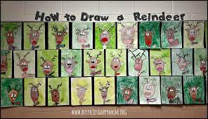How To Draw A Reindeer Easy Directed Drawing For Kids Classroom Art Projects Christmas Art Projects Christmas Classroom