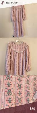 Vintage Lanz Ll Bean Fleece Nightgown Pajamas Lanz Of