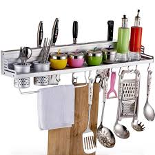 Aluminum Kitchen Rack Shelf Cooking Utensil Tools Hook Rack Kitchen Holder Storage 40cm 60c Aluminium Kitchen Stainless Steel Kitchen Cabinets Kitchen Rack