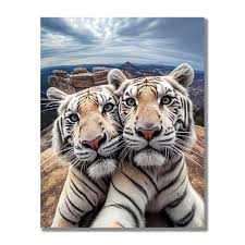 Tablou tigrii selfie amuzant – The Print Studio