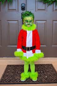 You can now try this outfit of your favorite character from the movie the grinch. Diy Kids Grinch Costume Kids Grinch Costume Grinch Costumes Creative Halloween Costumes Diy