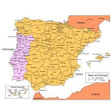 Spain and portugal will face each other tonight in madrid for a friendly match that will serve as preparation for the upcoming euro cup to be play this summer. Spain And Portugal Maps For Powerpoint Administrative Districts Capitals Clip Art Maps