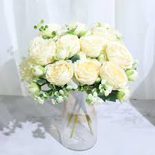 Too much water, they drown. Best Selling Beautiful Rose Peony Artificial Silk Flowers Small White Bouquet Home Party Winter Wedding Decoration Fake Flowers Artificial Dried Flowers Aliexpress