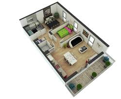 25 Model 3d Rumah Apartemen 2 Kamar Tidur Denah Rumah Kecil Denah Rumah Denah Lantai Rumah