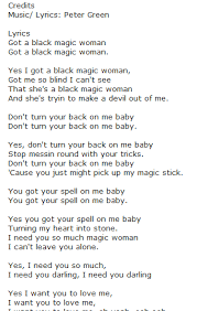 Black magic woman (1998) see more ». Carlos Santana Black Magic Woman Black Magic Woman Magic Women Lyrics