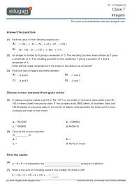 Integers Worksheet Grade 7 Pdf Integers Word Problems Integers Worksheet Integers