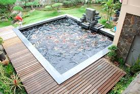 Koi Fish Pond Kolam Ikan Ide Halaman Belakang Aquaponics