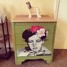 Upcycled Handpainted Vintage Billie Holliday Chest Of Drawers W 2020