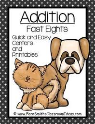 Addition Center Game For Fast Eights A Quick And Easy To Prep Center Bundle Center Game Kittens And Puppies Fern Smith S Classroom Ideas