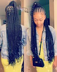 Black And Blue Knotless Braids We Tried Something New Today Style Inspired By Braided 5 Hour Process Half Stitch Hair Styles Braided Hairstyles For Black Women Braided Hairstyles