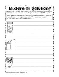 Mixture Or Solution Solutions And Mixtures Science Worksheets Chemistry Worksheets