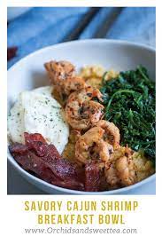 Savory Cajun Shrimp Breakfast Bowl Recipe Easy Seafood Recipes Breakfast Bowls Whole Food Recipes