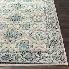 Available in 6 sizes kalkilondon Transitional Border Soft Teal Lime Ivory Area Rug Modern Rugs And Decor