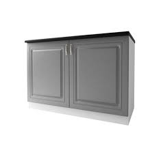 Meuble De Cuisine Bas 2 Portes 120 Cm Dina En Melamine Avec 1 Etagere Gris Meuble Bas De Cuisine But