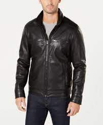 Kenneth Cole Men S Pebbled Faux Leather Jacket Black Xl Leather Jacket Faux Leather Jacket Men Jackets Men Fashion