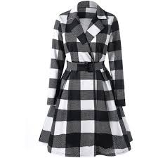 Black And White Plaid Skirt And Jacket Plaid Notched Collar Skirt Coat 24 Liked On Polyvore Featuring Outerwear Coats Jackets Rosegal And Dresses Winter Fashion Coats Plaid Fashion Fashion