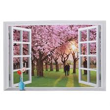 Cut a piece of white bandage tape 4 inches longer than the window sash. Unique Bargains Fake Window Sight Design Decor Removable Art Mural Wall Sticker Diy Wallpaper Walmart Com Walmart Com