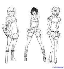 This tutorial illustrates how to draw anime and manga hair with twelve step by step drawings of common anime and manga hairstyles for a female character. How To Draw Anime Outfits How To Sketch Anime Clothes Step 15 Anime Drawings Drawing Anime Clothes Anime Outfits