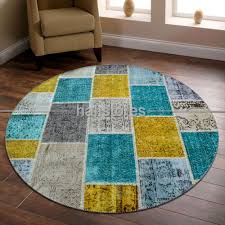 Liviadora Yuvarlak Patchwork Hali Minty 200x200 Cm Halistores Com Halilar Dokuma Renkler