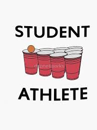 Student Athlete Beer Pong Sticker By Depnetworks Redbubble Diy Beer Pong Table Beer Pong Table Designs Beer Pong Table Painted