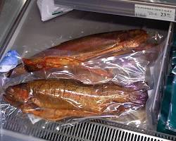 Bild på variety of cold smoked fish products, such as salmon, trout, and mackerel