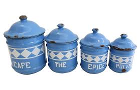 French Enamel Kitchen Canisters Set Of 4 Rose Victoria French Enamel Kitchen Canisters Kitchen Canister Sets