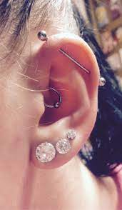 Triple Lobe Daith And Industrial Piercings Earings Piercings Cool Piercings Ear Piercings