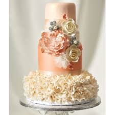 Rose gold flowers for cake. Rose Gold Wedding Cake Design Decopac