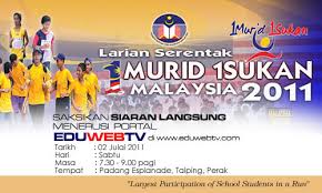 Dasar 1 murid 1 sukan telah dilaksanakan di semua peringkat pendidikan, sama ada di sekolah rendah, sekolah menengah mahupun di peringkat latihan perguruan seperti institut pendidikan guru (ipg). Larian Serentak 1 Murid 1 Sukan 2011 Smkdary Blog