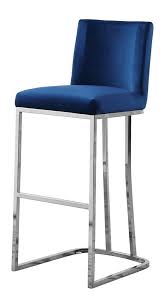 18 w set of 2 nia counter stool white leather polished stainless steel modern. Lilli 2 Blue Velvet Silver Metal Bar Stools By Best Quality Furniture