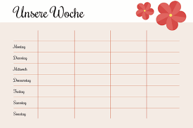Druckvorlage din a4 liniertes papier 7 mm stilkunstde. Wochenplan Vorlage Pdf Zum Ausdrucken Kribbelbunt