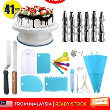 (beli ja dekat kedai jual barang kek). Set Alat Membuat Kek 41 Pieces Baking Cake Accessories With Cake Turntable Shopee Malaysia