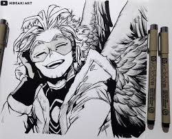 This time he notices tokoyami is chasing after him as he flies using dark shadow's black abyss technique, desperately. Hawks My Hero Academia By Hideakiartreal On Deviantart